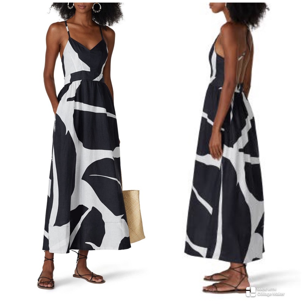 Anthropologie Feuilles The Odells Linen Maxi Dress Size XL
